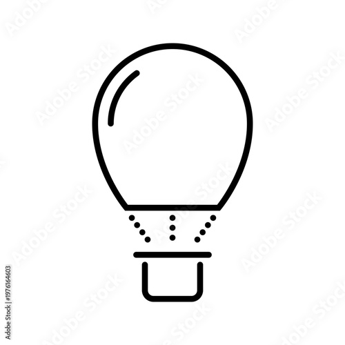 Hot air balloon icon. Transportation and hot air balloon line symbol. Black and white.