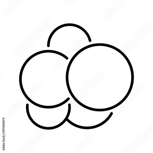 Red caviar icon. Food and seafood line symbol. Black and white.