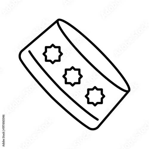 Turban hat icon. Culture and religious clothing line symbol. Black and white.