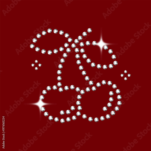 Bedazzled Rhinestone Element Cherry