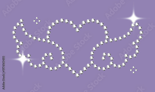 Bedazzled Rhinestone Element Heart Angel Wings