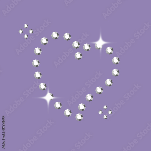 Bedazzled Rhinestone Element Heart