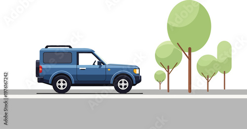 A sleek green sports car model with a modern design and stylish wheels drives along a paved road, illustrating the speed and motion of a contemporary automobile transport vehicle