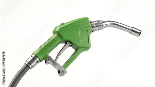 Green fuel nozzle on white background