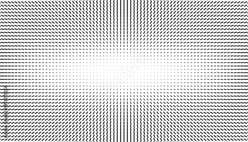 Abstract Black and White Radial Halftone Pattern with Geometric Dashed Lines. Easily resized and recoloured at your discretion. Vector Format Illustration. EPS10 