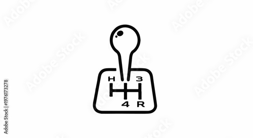 Simplified graphic of a four-speed manual gear shift pattern