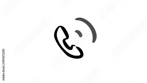 Vector illustration of a human ear with sound waves isolated on white background doodle animated 4k stock video