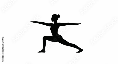 Silhouette of a person in a warrior yoga pose