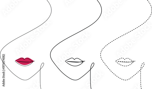 Evolution of lip shapes and styles in different artistic expressions Vector