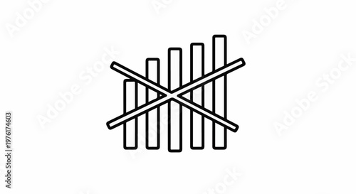Signal bars graphic with a prohibition symbol