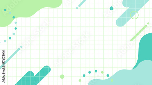 GW・初夏・SALEやキャンペーン　緑色のポップなバナー背景　16:9	