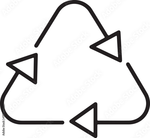 Minimalist Recycling Symbol Icon – Green Eco-Friendly Outline Vector