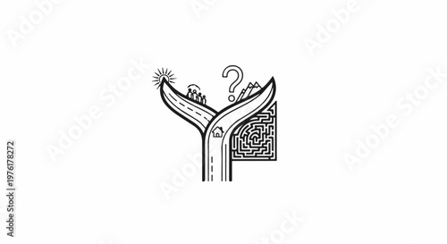 A branching path leads to a maze or a bright, family-oriented road