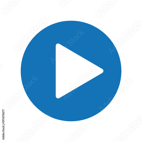 Blue Play Icon: A simple yet effective blue circle containing a white play button, conveying immediate engagement, start, or activation. 