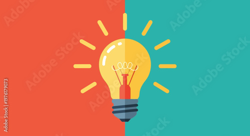 Light Bulb Glowing Bright Idea.