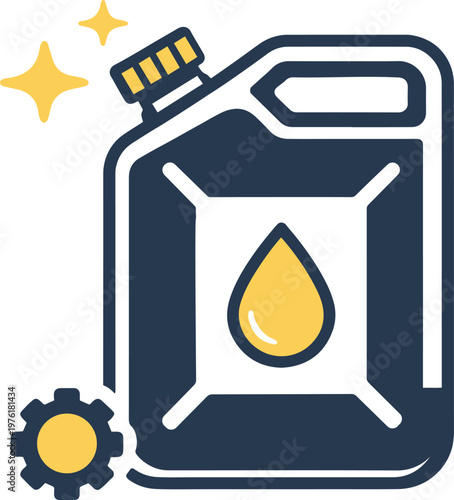 Motor oil canister vector icon isolated, automotive lubricant container symbol for car service, garage branding, mechanic app, maintenance infographic and repair website design