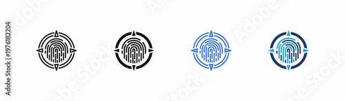 Foto Set of identity icon collection in multiple style