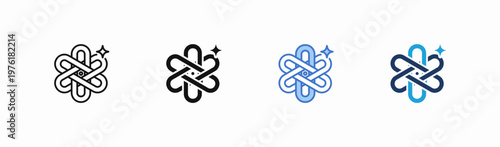 Set of branding icon collection in multiple style. Icon suitable for web and mobile application