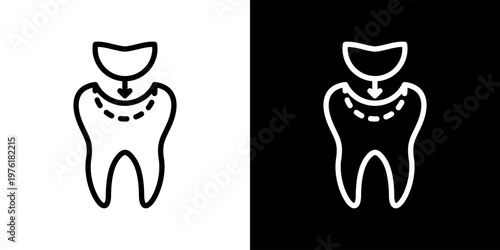 Tooth Filling Icon Set Multiple Style Collection