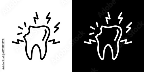 Tooth Pain Icon Set Multiple Style Collection