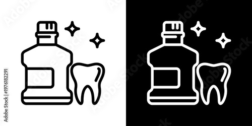Mouthwash Icon Set Multiple Style Collection
