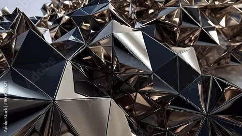 Digital technology 3d triangle building abstract background