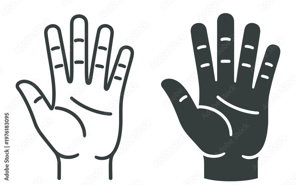 Fototapeta premium human hand anatomy icon, palm and fingers vector illustration, medical healthcare and body structure symbol isolated on transparent background