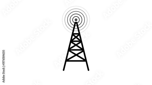 wave signal tower animated icon wave signal tower looping