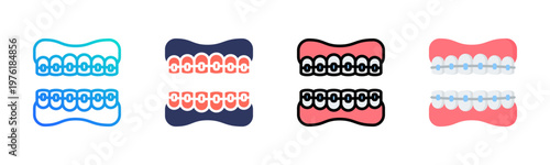 Dental Braces Icon Set Multiple Style Collection
