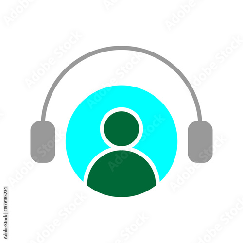 Minimal line icon of user with headset representing customer service, online support, help desk, and communication assistance.