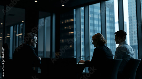 business people conference group meeting on city office building in background showing partnership success of business deal