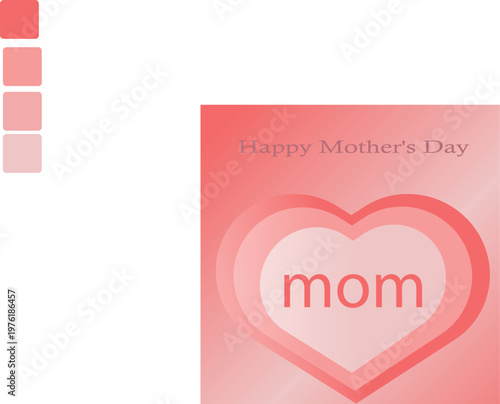 Happy Mother's Day Greeting Card with Heart Shapes