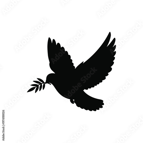 Dove silhouette vector flat illustration design.