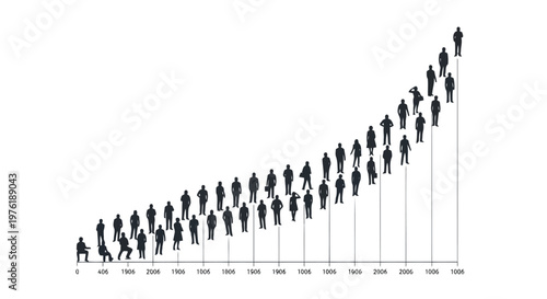 Historical progression of human height and societal advancement over centuries Vector