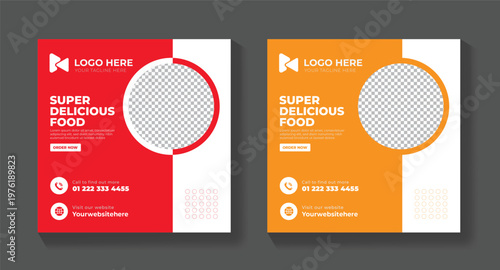 Modern Food Promotion Post Design for Cafes & Restaurants