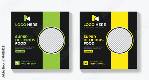 Modern Food Promotion Post Design for Cafes & Restaurants