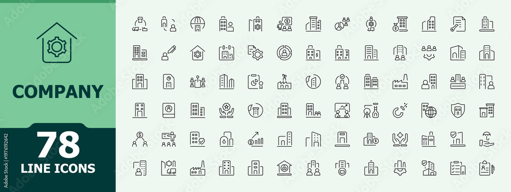 Photography Company linear icon set