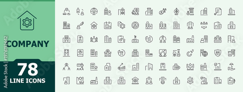 Canvas-taulu Company linear icon set