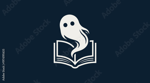Friendly Ghost Emerging from an Open Book