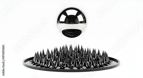 Magnetic field visualization with iron filings and a magnet