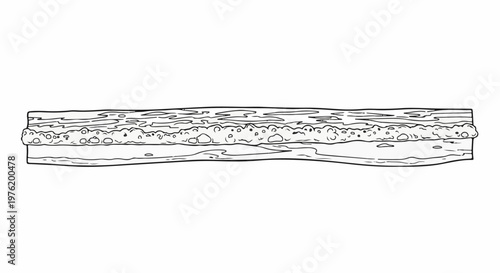 A simple line drawing of a cross-section of a bread roll with fillings