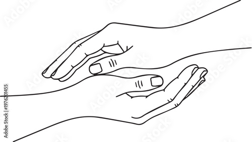 Two hands reaching towards each other gentle gesture of care and support