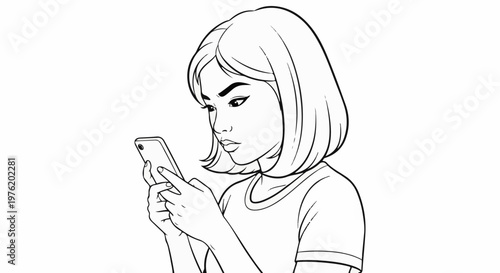 A young person gazes intently at a smartphone, holding it with both hands