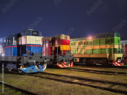 Konstfotografi Locomotives rest in shadows