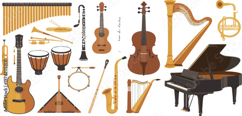 vector illustration of musical instruments