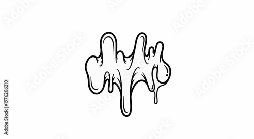Abstract blob with dripping effect, a single color graphic