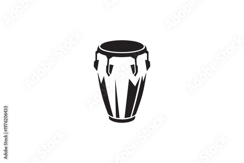 Conga drum silhouette on white background