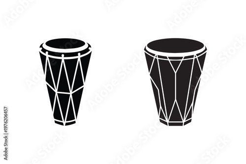 Conga drum silhouette on white background