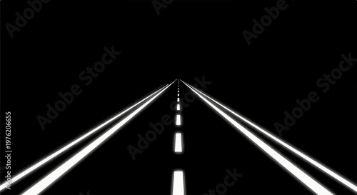 Abstract digital rendering of a road receding into darkness
