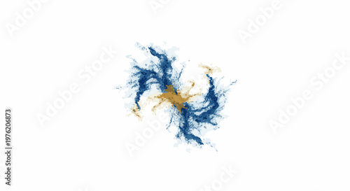 Abstract fractal pattern in blue and tan hues, resembling an explosion or nebula